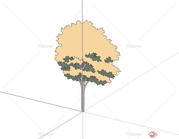 简单的手绘2d树木植物设计su素材模型[原创]