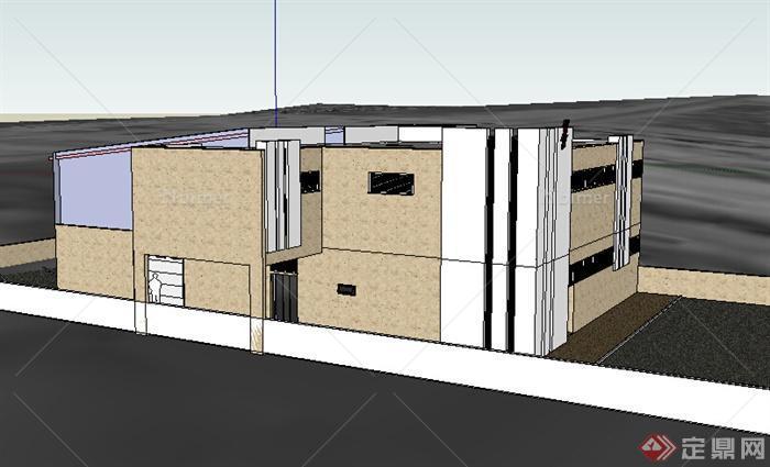 某地2层小别墅建筑设计SU模型