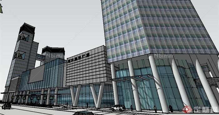 某远大生活广场商业广场建筑设计SU模型