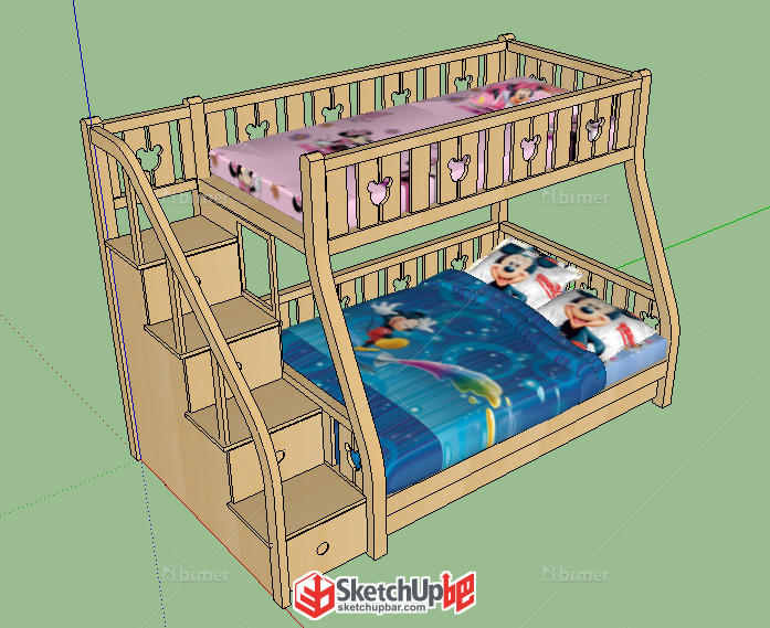 酷漫居迪士尼儿童床模型，自己家设计时做的，拿