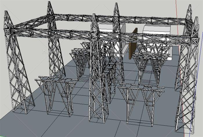 某变电站建筑设计su模型