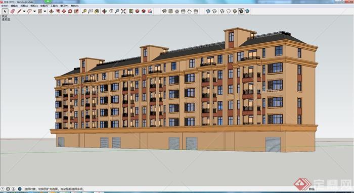 某住宅楼建筑设计SU模型(4)