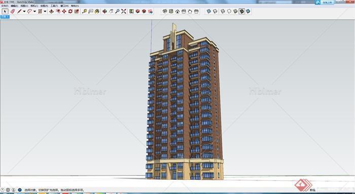一栋18层住宅楼建筑设计SU模型