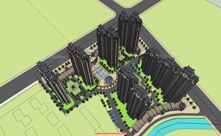 分享一个欧式住宅模型（做得还算比较细）