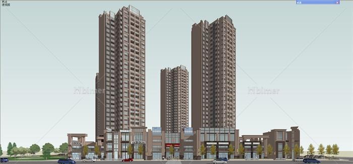 新古典主义商业住宅小区建筑设计su模型[原创]