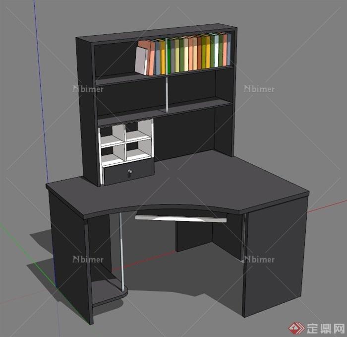 电脑、书桌设计SU模型