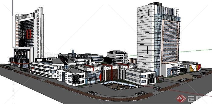 某地现代风格城市综合体建筑设计SU模型