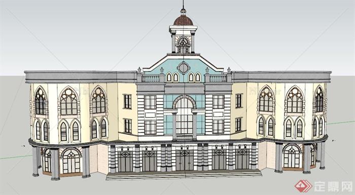 某欧式心形办公建筑设计SU模型