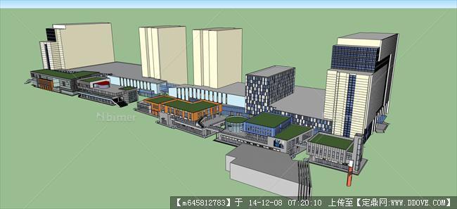 商业街建筑设计su模型