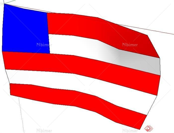 美国国旗SU模型