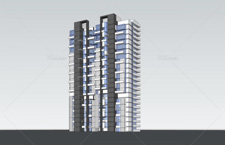 现代高层住宅楼(42303)su模型下载