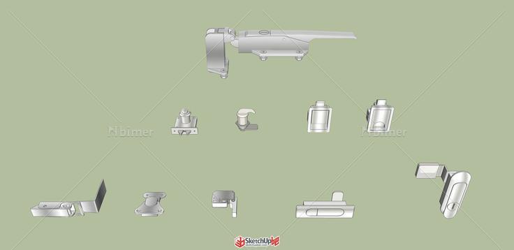 多种工业锁具精细模型，真实尺寸。部分为动态组