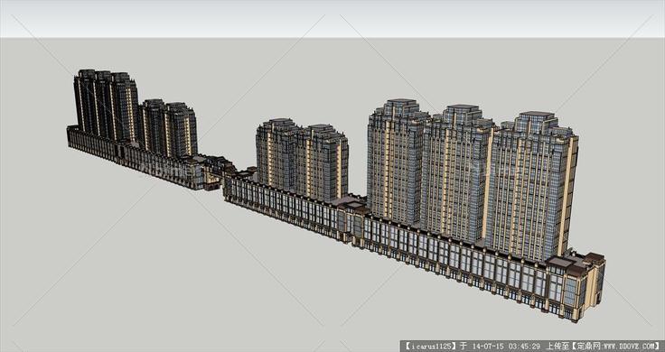 新古典带高层建筑su模型