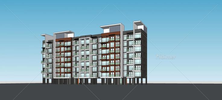 现代多层住宅楼(74437)su模型下载