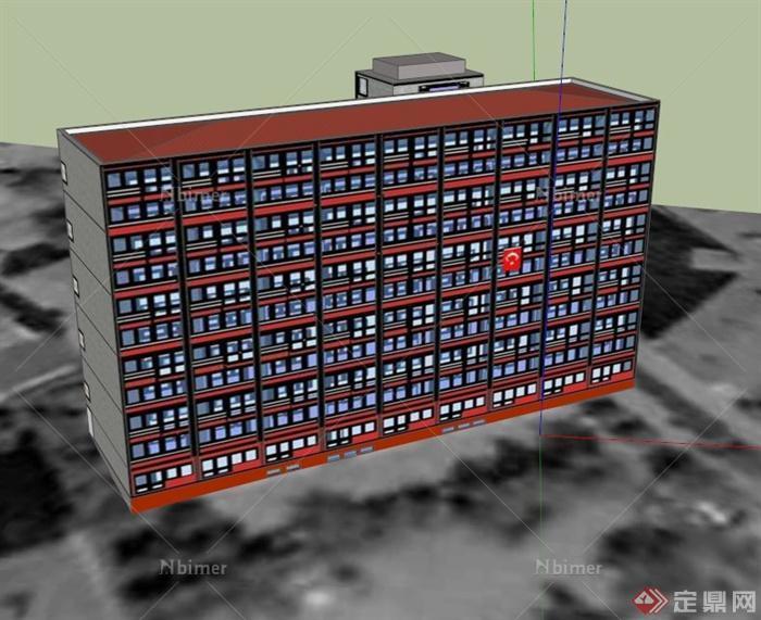 办公楼建筑设计SU模型1