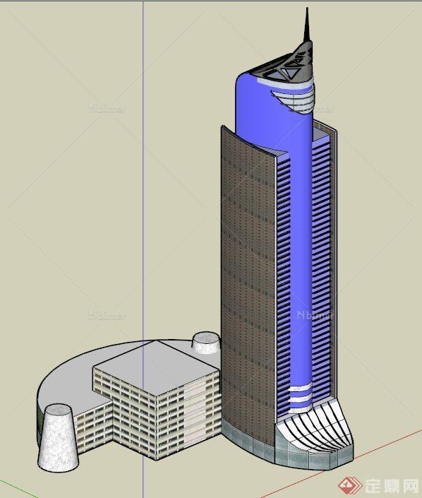 特色综合大楼建筑设计SU模型