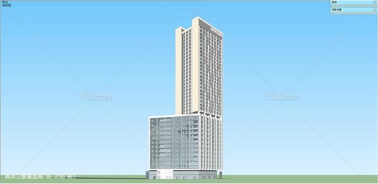 联想总部办公大楼SU精细设计模型 高层办公楼su模