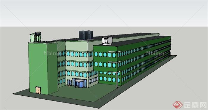 某现代多层生物制药厂建筑设计SU模型