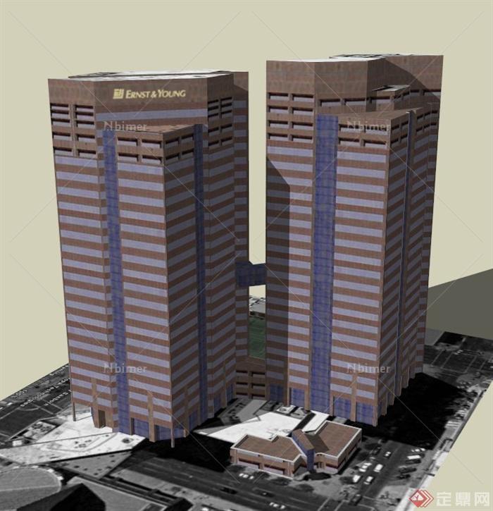 一个酒店建筑设计SU模型