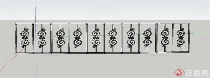 建筑常用铁艺栏杆设计SU模型