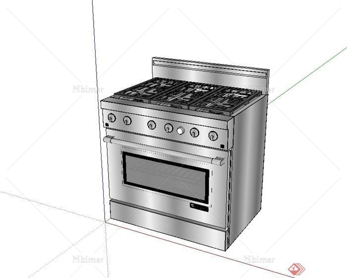 现代风格电烤箱设计su模型[原创]