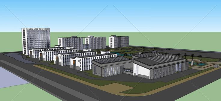 现代风格工业园(46327)su模型下载