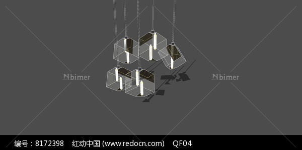 方形水晶吊灯模型