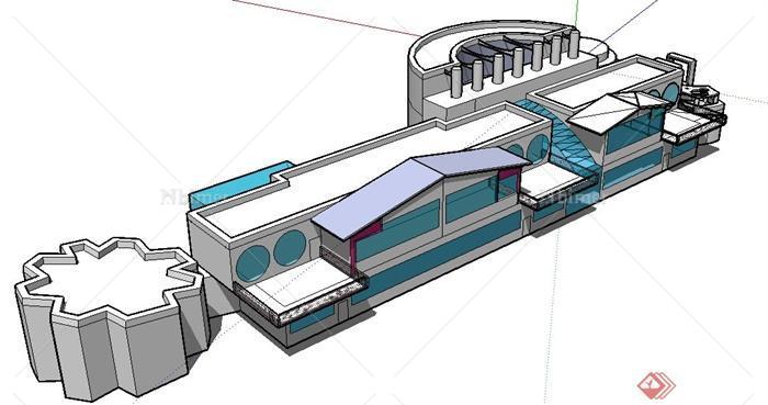 某不规则幼儿园建筑设计SU模型[原创]