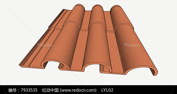 屋面瓦屋顶瓦片SU模型