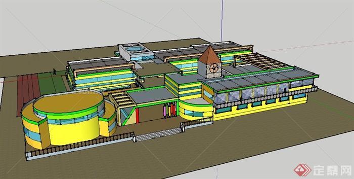 一所幼儿园建筑设计SU模型