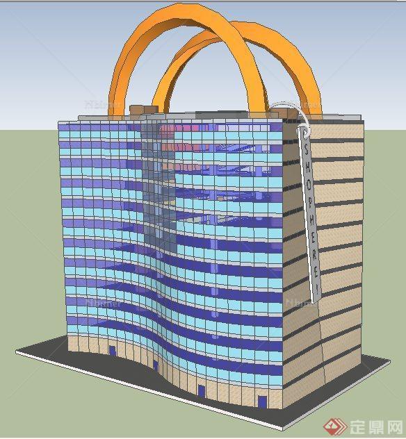 现代风格购物中心建筑设计su模型