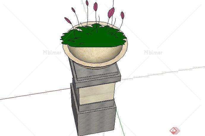 东南亚风格花钵景观小品SketchUp(SU)3D模型素材