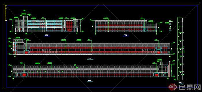 某轴加工及部装厂房建筑设计施工图（dwg格式、含