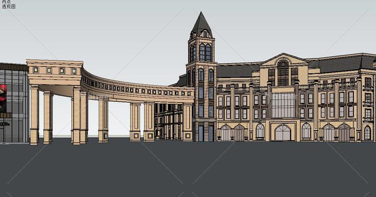 006法式商业街(140985)su模型下载