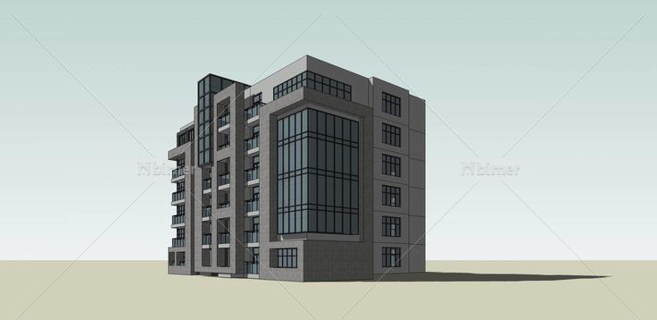 现代多层住宅楼(35495)su模型下载