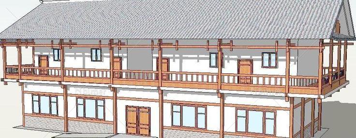 乡村公寓Sketchup模型