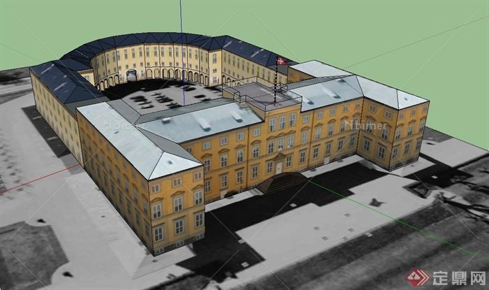 某丹麦大使馆建筑设计SU模型
