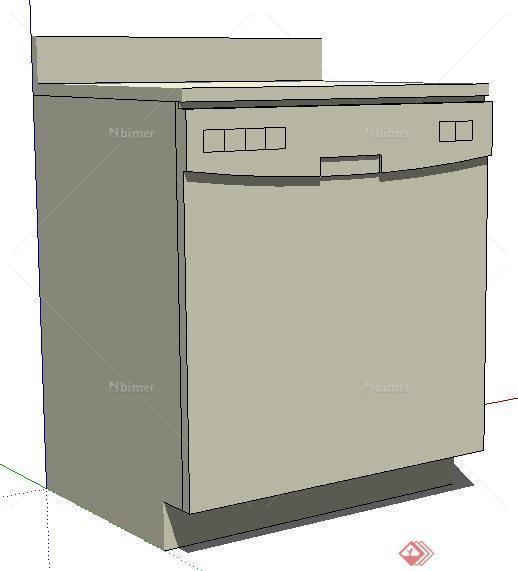 一个厨房洗碗机SU素材模型