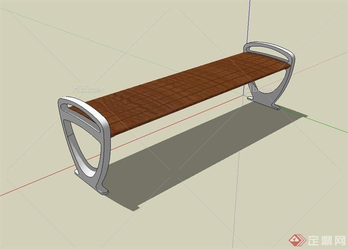现代户外长条坐凳设计su模型[原创]