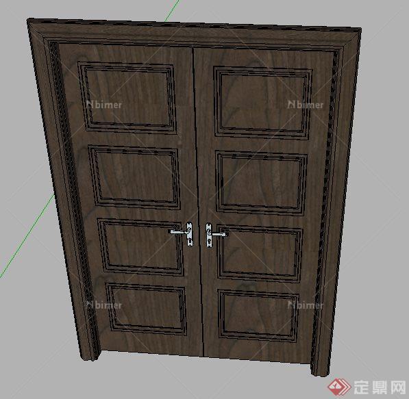 木质双开门su模型[原创]
