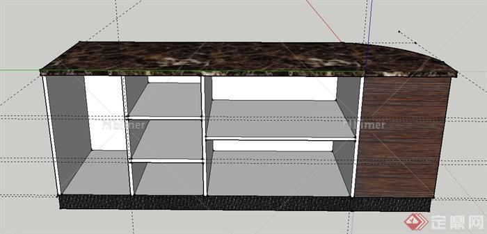 某商业建筑内收银操作台设计SU模型