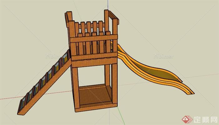某现代儿童玩乐的滑梯SU模型