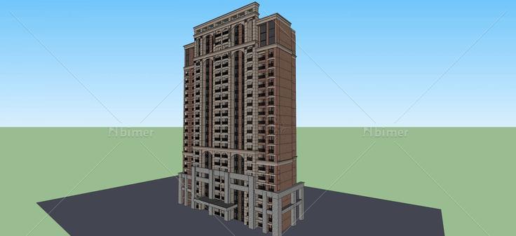 法式高层住宅(47848)su模型下载