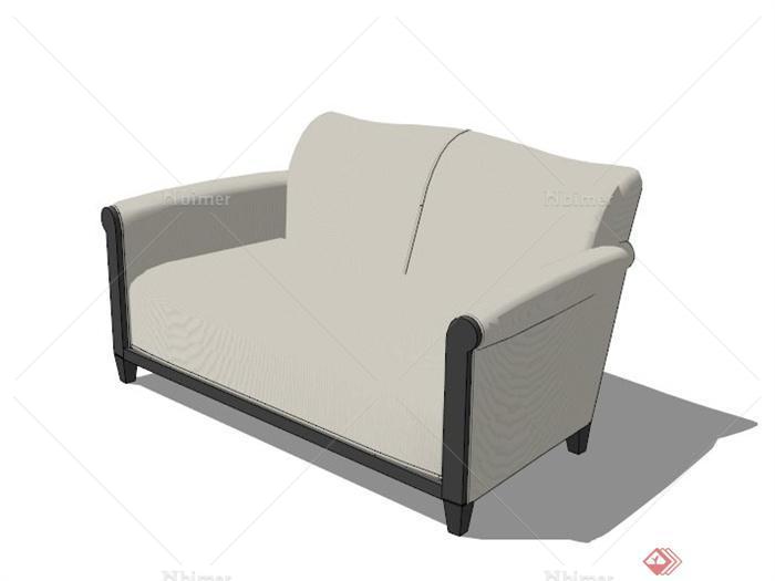 两人灰色长形沙发SU模型[原创]