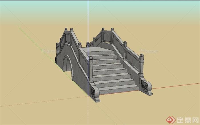 现代拱桥、桥梁设计su模型