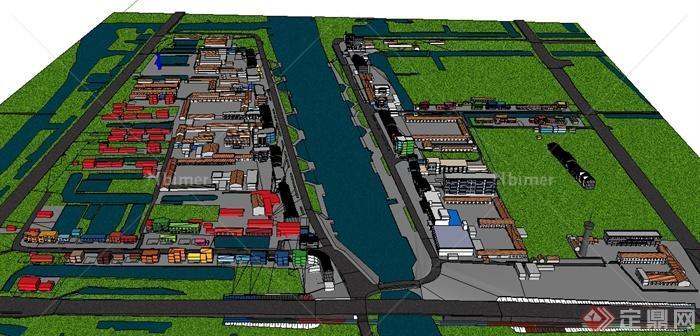 某大型工业厂区建筑规划设计SU模型