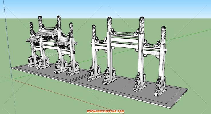 给大家分享3个牌坊的模型