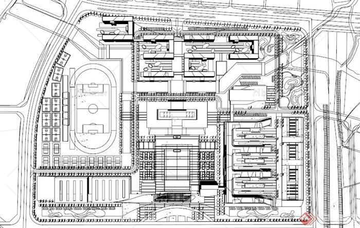 现代建筑风格小学SU模型