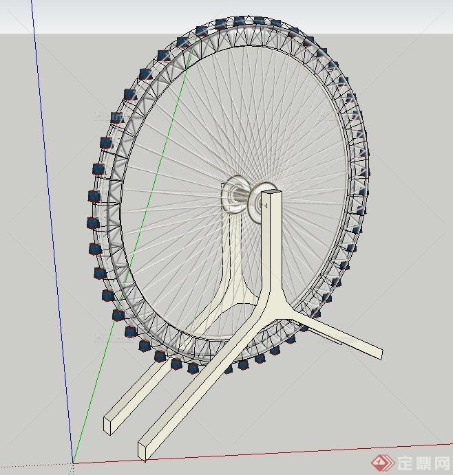 现代某大型游乐设施摩天轮设计SU模型