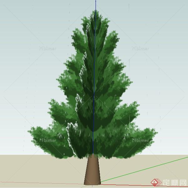 一株园林景观树SU模型素材（4）